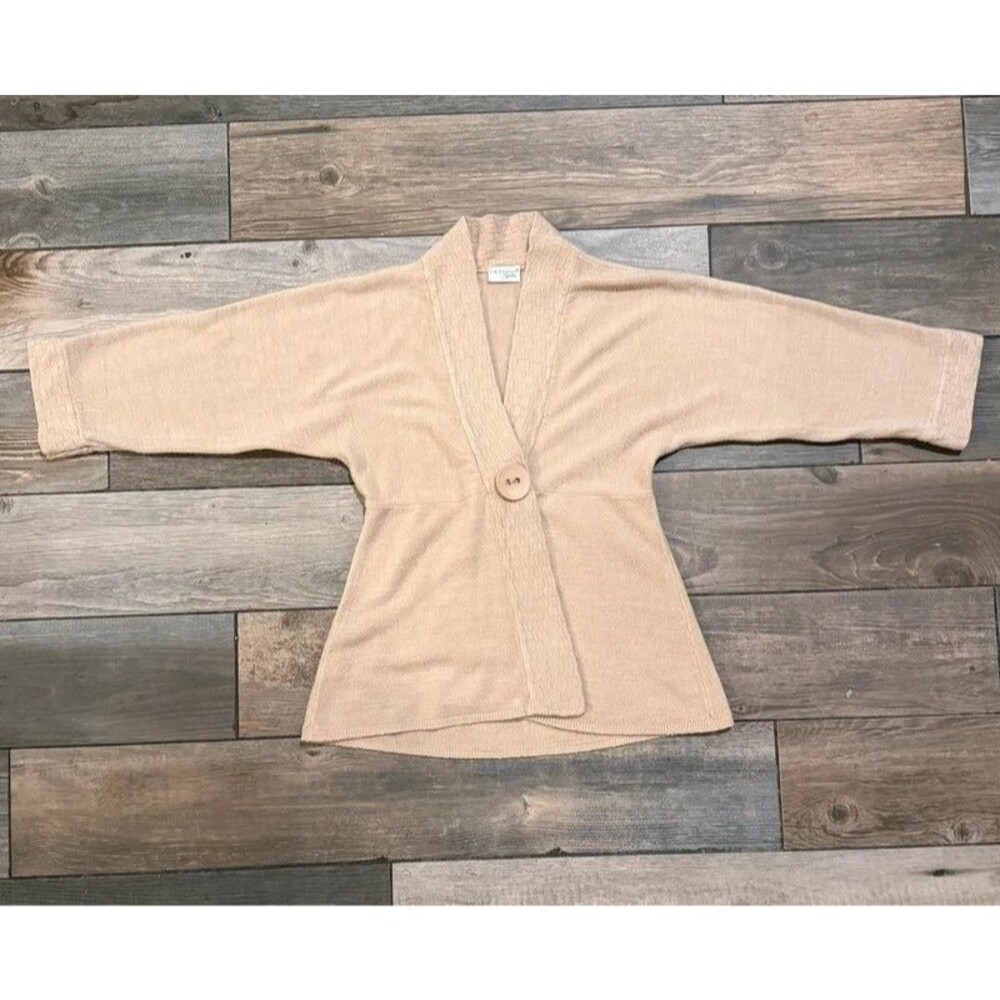 Y2k Kim Rogers Tan Knit Cardigan Size M